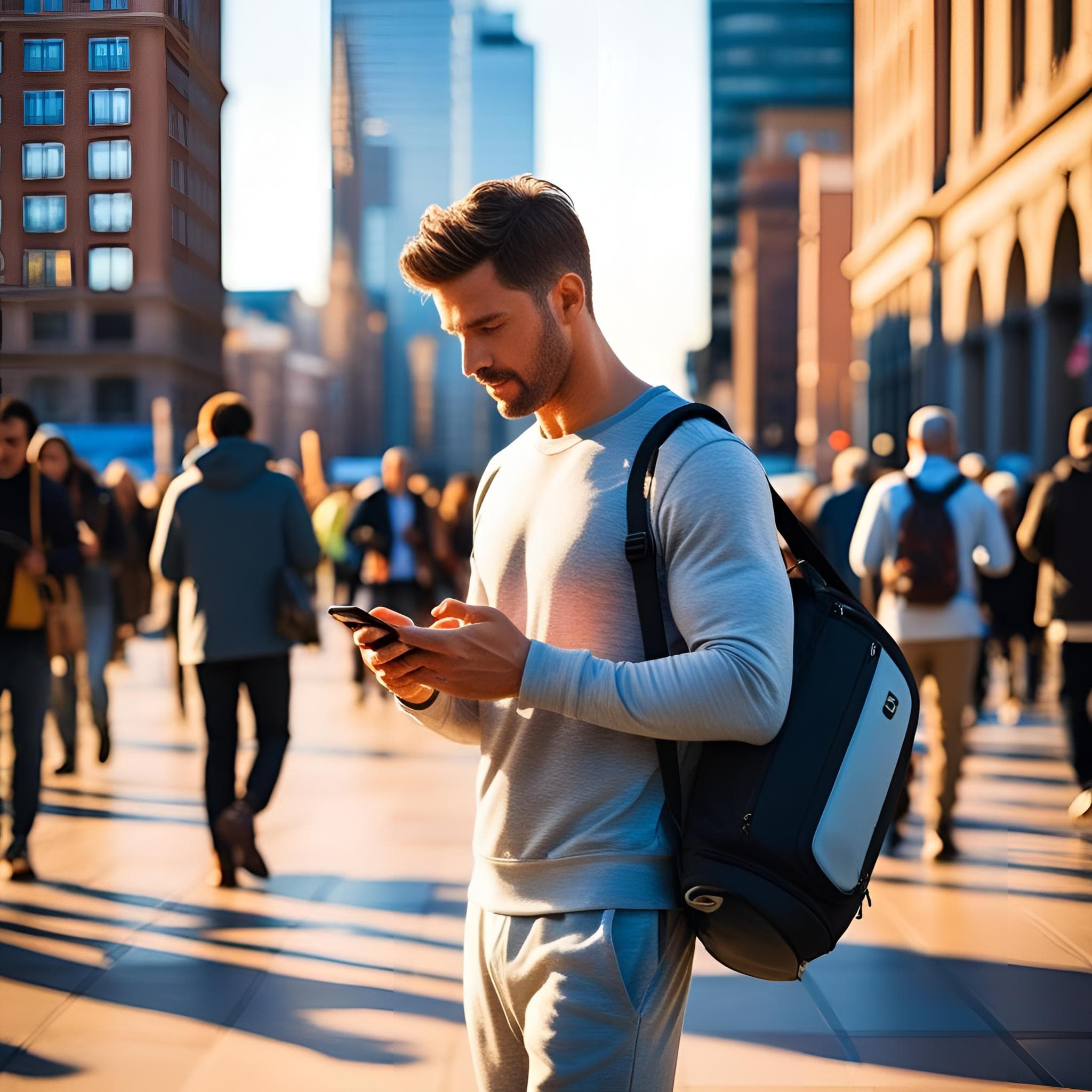 Homme utilisant son téléphone